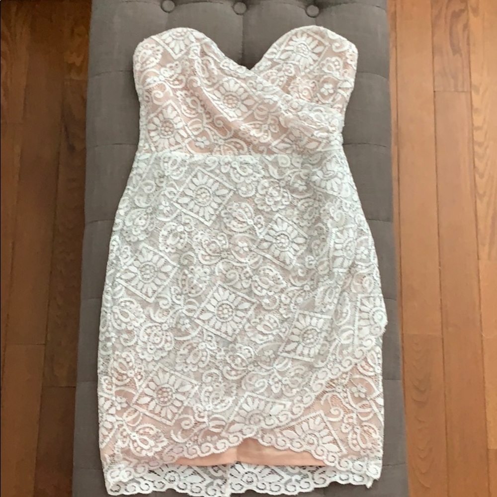 Lush strapless lace dress